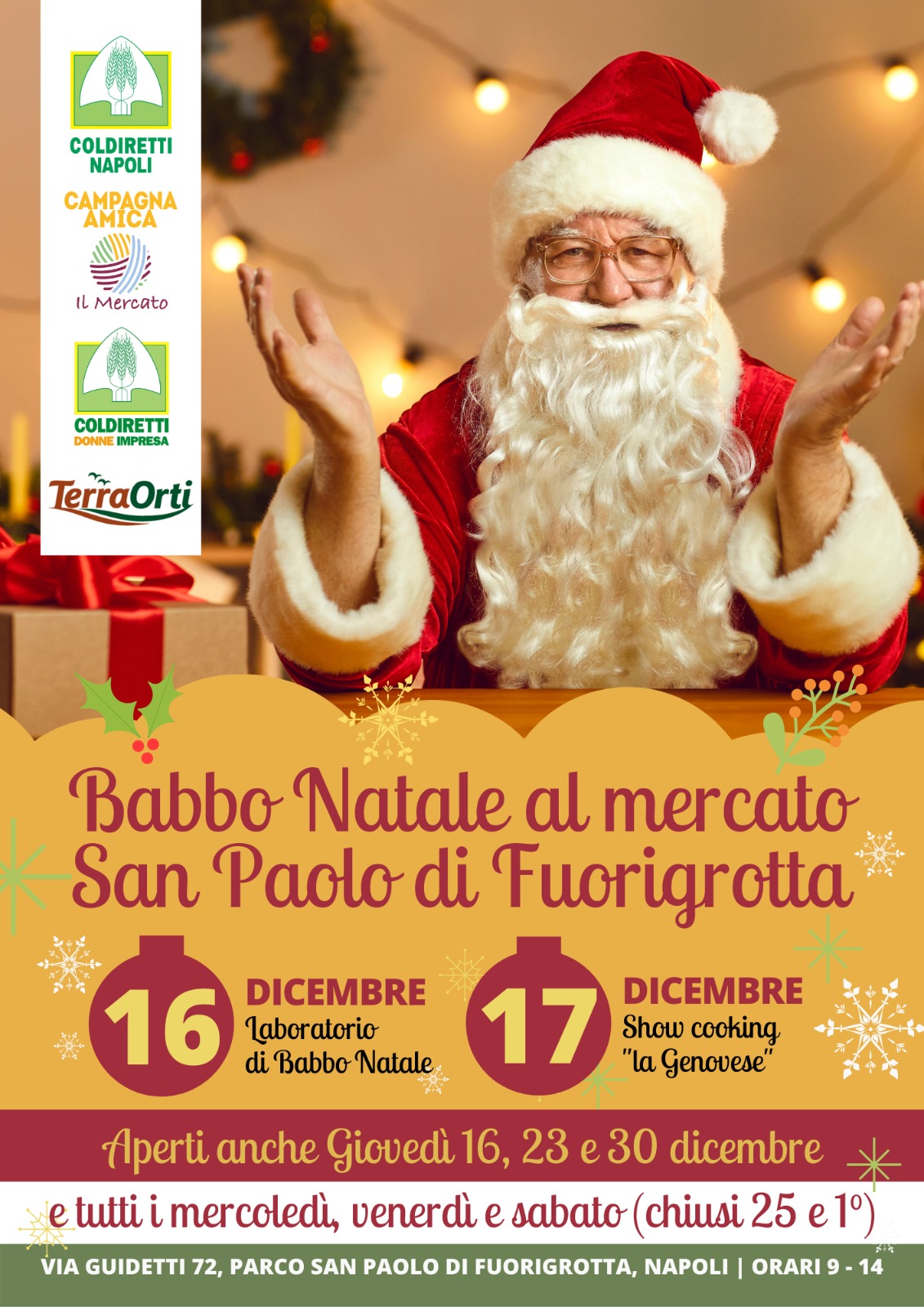Babbo Natale al Mercato San Paolo di Fuorigrotta Napoli 16 e 17 dicembre